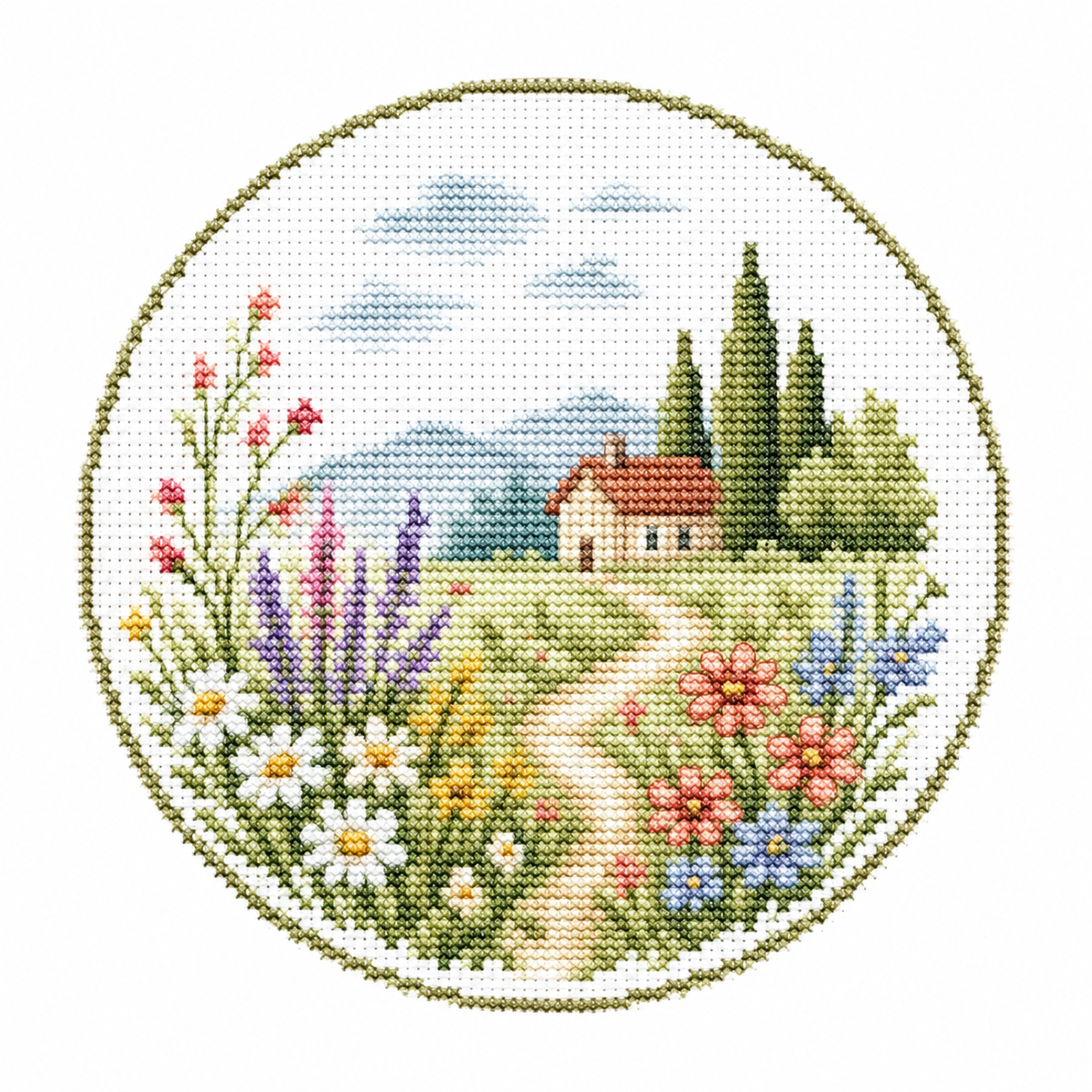 Easy-Floral-Cross-Stitch-Patterns-Beginner-Meadow-Embroidery-Design