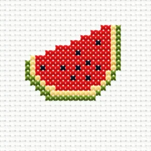 Free-Beginner-Friendly-Embroidery-Cross-Stitch-Patterns-watermelon-mini-design