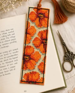 Free-Beginner-Friendly-Embroidery-_-Cross-Stitch-Patterns-floral-bookmark-design.webp