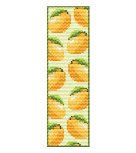 lemon fruit bookmark cross stitch chart