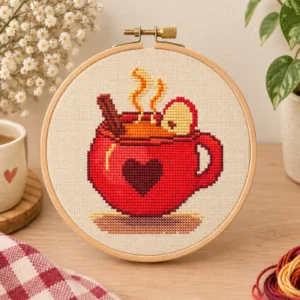 cozy-red-mug-cross-stitch-hoop-beige-canvas